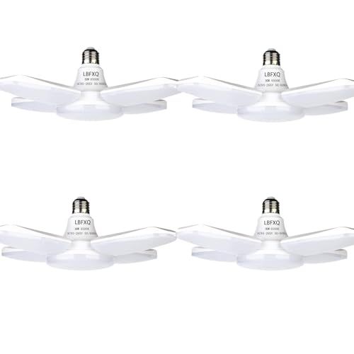 【新品】LBFXQガレージライトled 作業灯 led シーリングライト 80W 6500K 天井照明 取付簡単 工事不要 角度調節可能 車庫 倉庫 納戸 工事用照明 昼白色 (4個) 0a8d7a8f