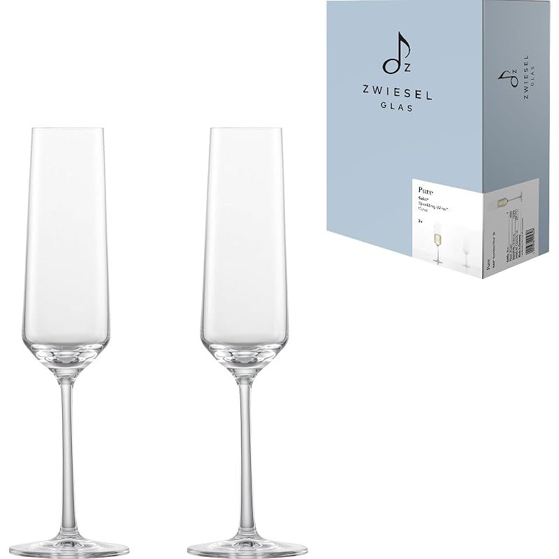【新品】 ツヴィーゼル グラス（ZWIESEL GLAS） シャンパングラス ピュア シャンパン・スパークリングワイン用 フルートシャンパン 2個ペア マシンメイド m122316