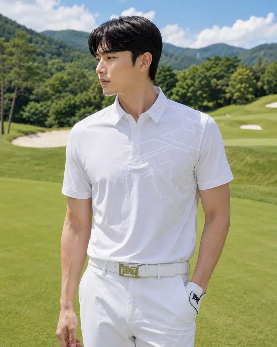 正規品 PXG メンズ ビックロゴ エンブロイダリー メッシュ 半袖 ポロシャツ XXL