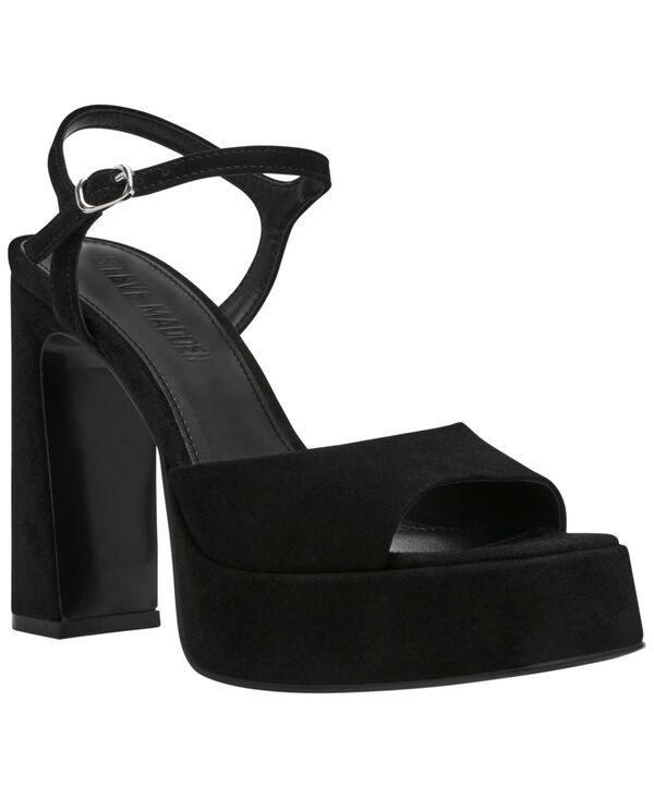 スティーブ マデン レディース シューズ サンダル プラットフォーム Steve Madden Womens Liandra Platform Dress Sandals Black Suede ブラ