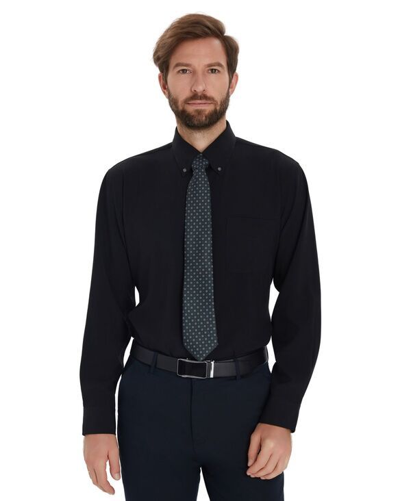 クラブルーム メンズ トップス シャツ Club Room Mens Traveler Dress Shirt Black ブラック