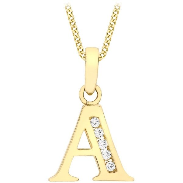 ビー ユー レディース アクセサリー ネックレス・チョーカー・ペンダントトップ レース Be You 9ct Gold CZ Initial Necklace Yellow Gold イエロー