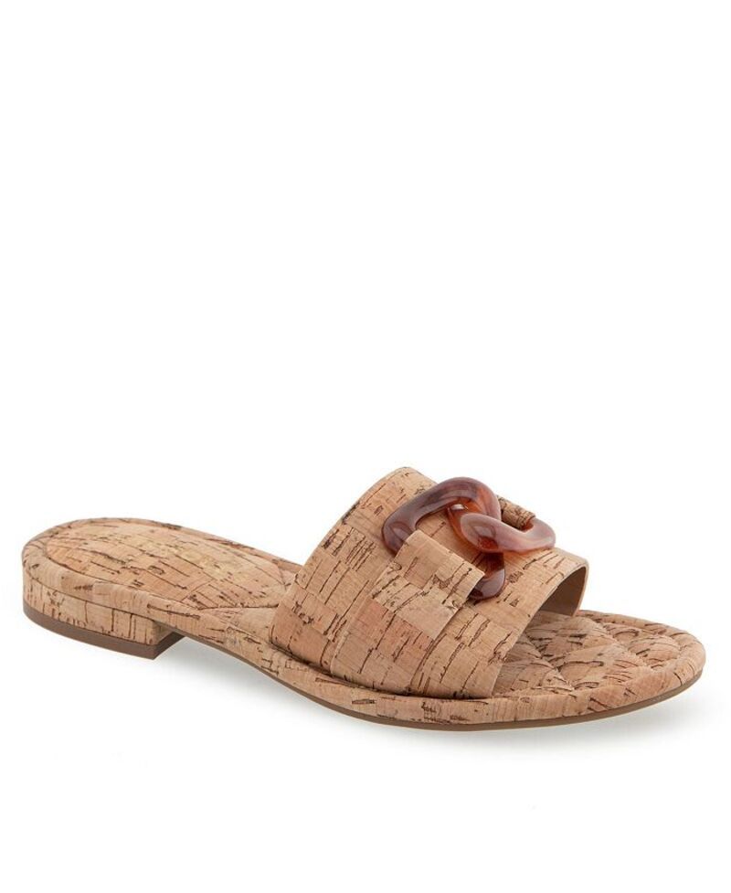 エアロソールズ レディース シューズ サンダル Aerosoles Womens Big Charm Slide Open Toe Sandals Natural Cork