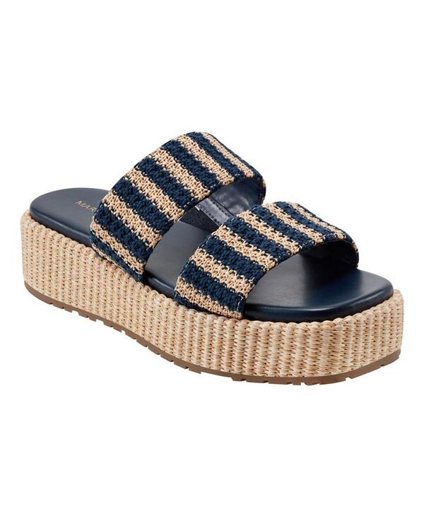 マークフィッシャー レディース シューズ サンダル Marc Fisher Womens Pelma Casual SlipOn Sandals Navy Stripe Multi ネイビー