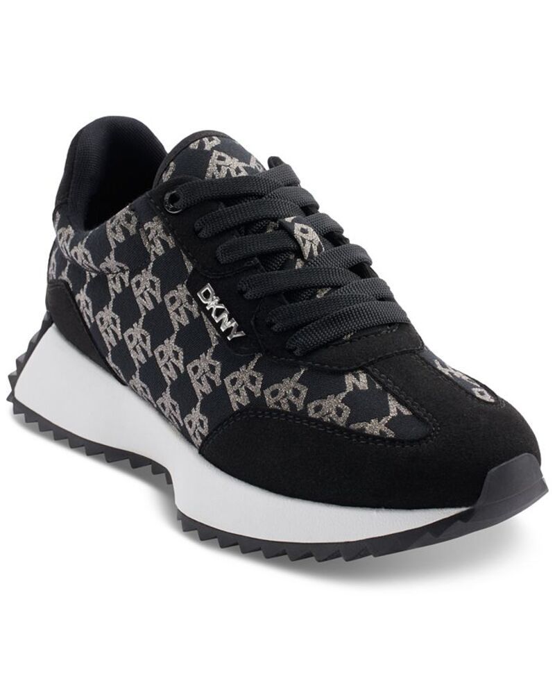 ダナ キャラン ニューヨーク レディース シューズ スニーカー DKNY Womens Naples Checkered Running Sneakers Black ブラック