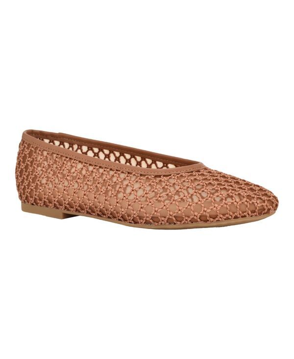 カルバンクライン レディース シューズ パンプス Calvin Klein Womens Delicate Woven Ballet Flats Dark Natural Mesh