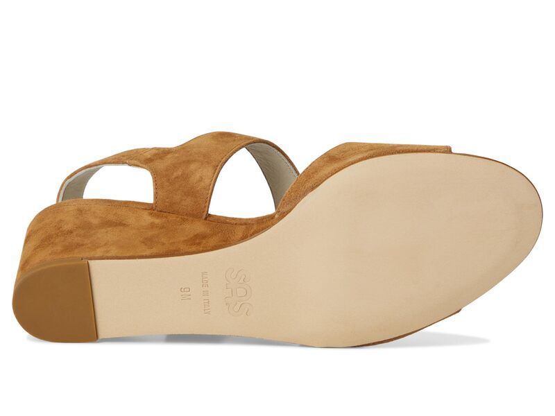 サス レディース シューズ ヒール サンダル SAS Carine Quarter Strap Wedge Sandals Tan Suede タン