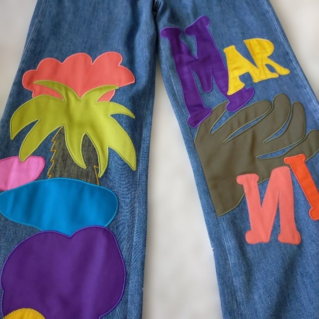 タグ付未使用品】MARNI × No Vacancy Inn アップリケデニムパンツ 30