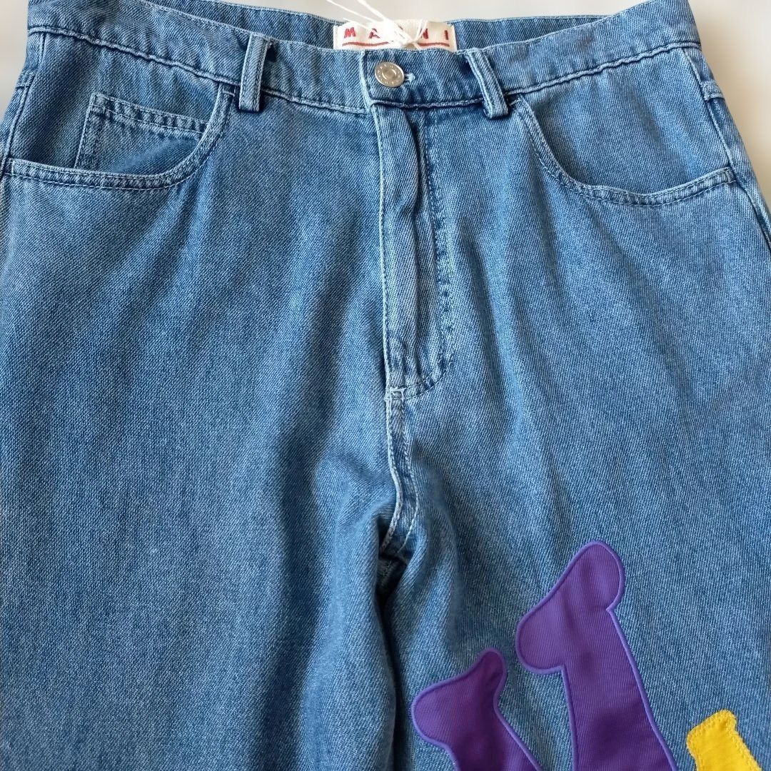 MARNI × No vacancy inn アップリケ ワイドデニムパンツ タグ付未使用品】MARNI × No Vacancy Inn アップリケデニムパンツ 30
