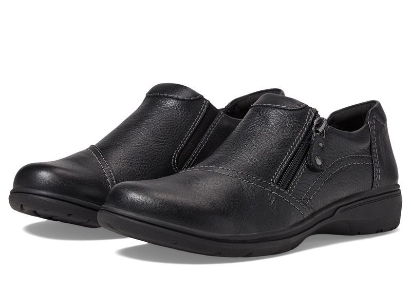 クラークス レディース シューズ スリッポン・ローファー Clarks Carleigh Ray Black Leather ブラック