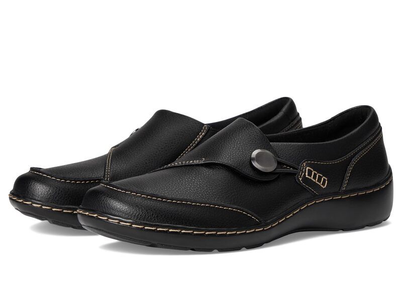 クラークス レディース シューズ スリッポン・ローファー Clarks Cora Teresa Black Tumbled L ブラック