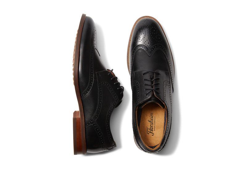 フローシャイム メンズ シューズ オックスフォード Florsheim Rucci Wing Tip Oxford Black Smooth ブラック