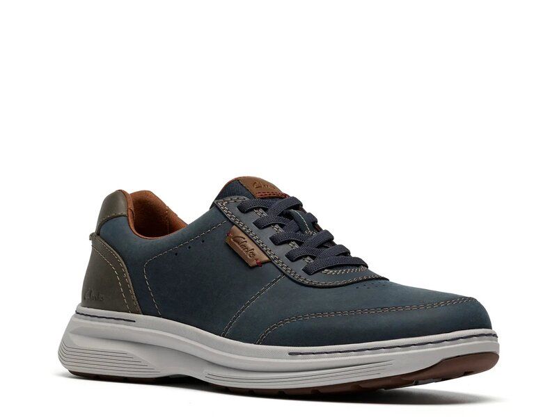 クラークス メンズ シューズ スニーカー Clarks Craftwell Sneaker Navy Leather ネイビー