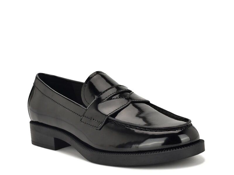 ナインウェスト レディース シューズ スリッポン・ローファー Nine West Berg Loafer Black Patent Synthetic ブラック