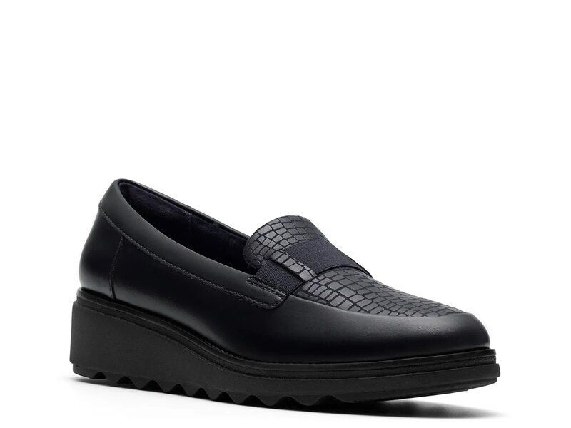 クラークス レディース シューズ スリッポン・ローファー Clarks Sharon Pace Loafer Navy Leather ネイビー