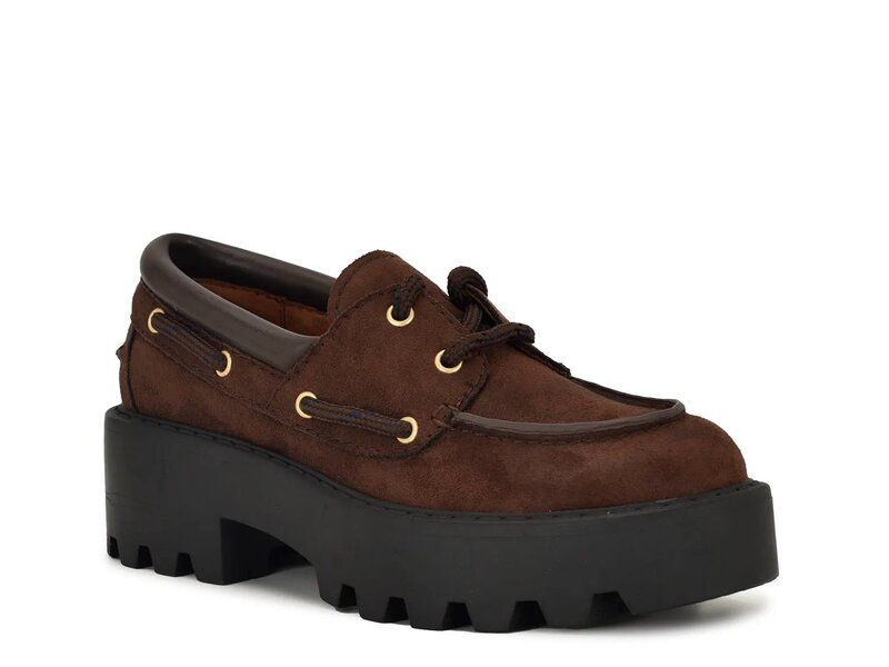 ナインウェスト レディース シューズ スリッポン・ローファー Nine West Kerisa Loafer Dark Brown Faux Suede ブラウン
