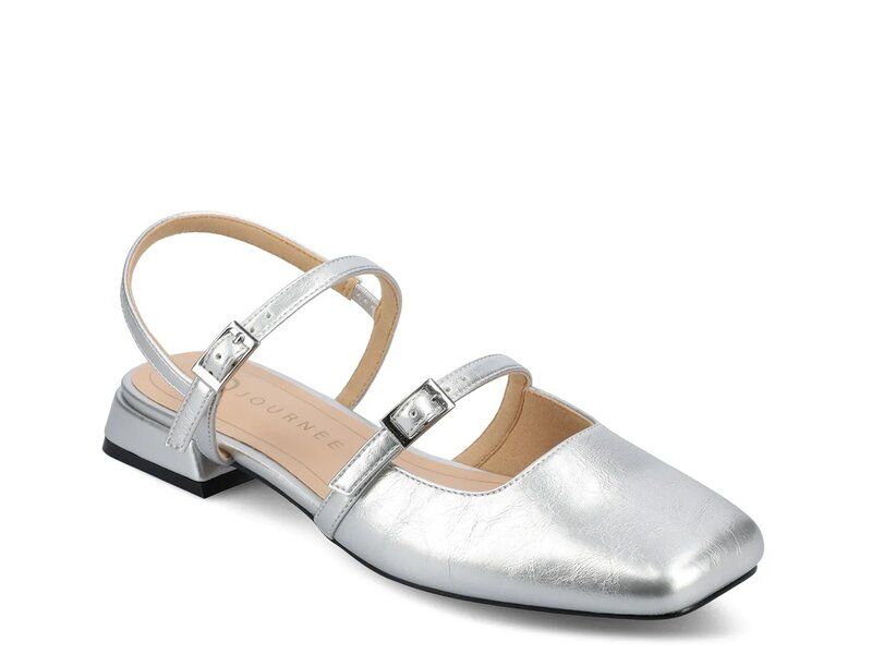 ジャーニー レディース シューズ パンプス Journee Gretchenn Flat Silver Metallic シルバー