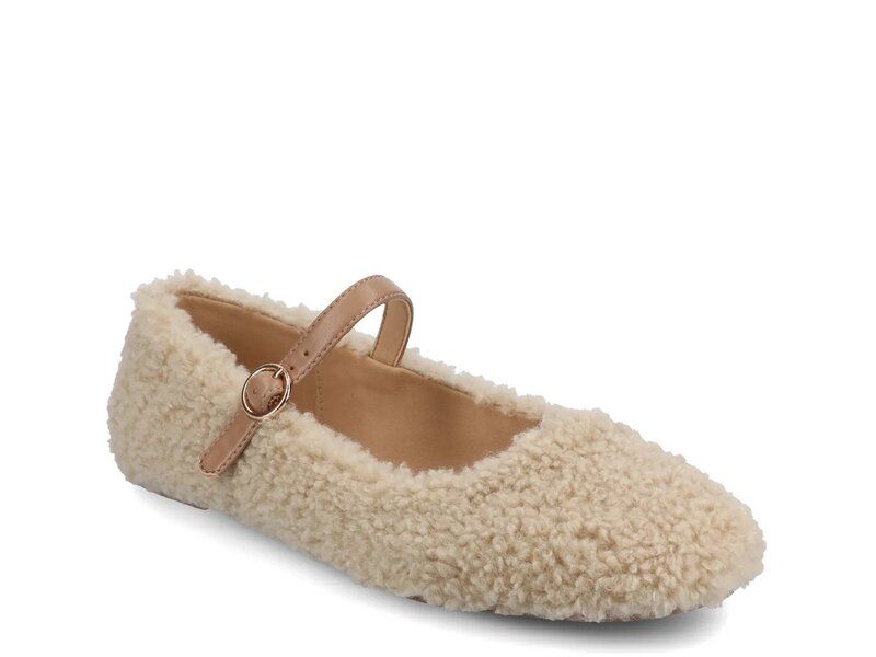 ジャーニー レディース シューズ パンプス Journee Carrie Mary Jane Flat Off White Faux Sherpa オフホワイト