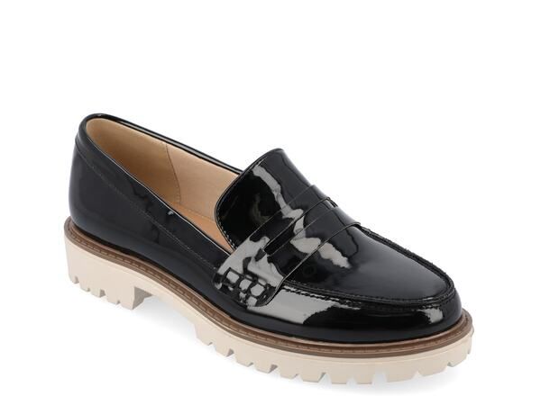 ジュルネ コレクション レディース シューズ スリッポン・ローファー Journee Collection Kenly Penny Loafer Black Patent ブラック