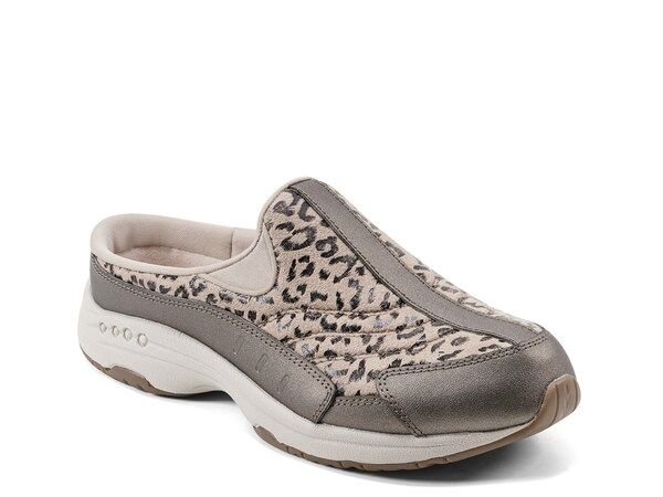イージースピリット レディース シューズ スリッポン・ローファー Easy Spirit Traveltime SlipOn Grey Leopard Print グレー