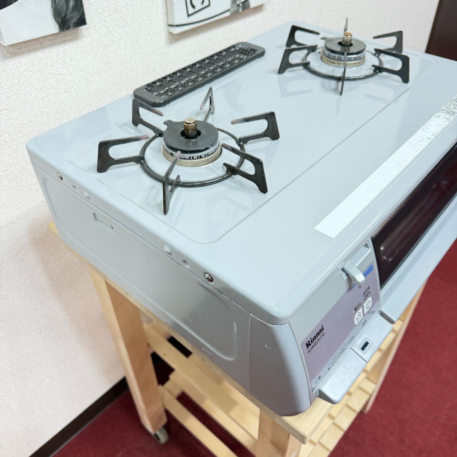 全国送料無料 美品リンナイ2口ガスコンロ 都市ガス2018年製 洗浄/除菌