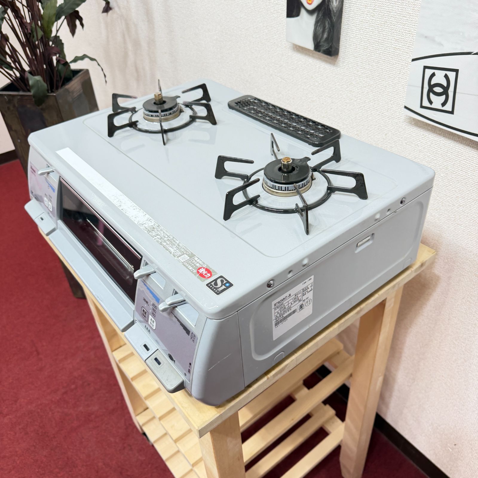 全国送料無料 美品リンナイ2口ガスコンロ 都市ガス2018年製 洗浄/除菌