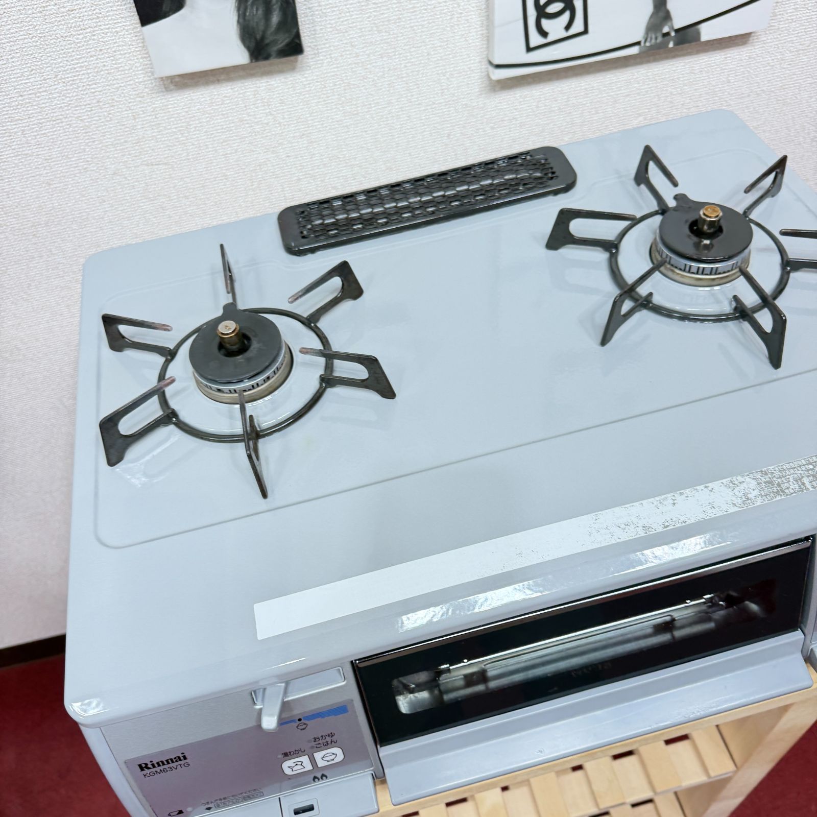 全国送料無料 美品リンナイ2口ガスコンロ 都市ガス2018年製 洗浄/除菌
