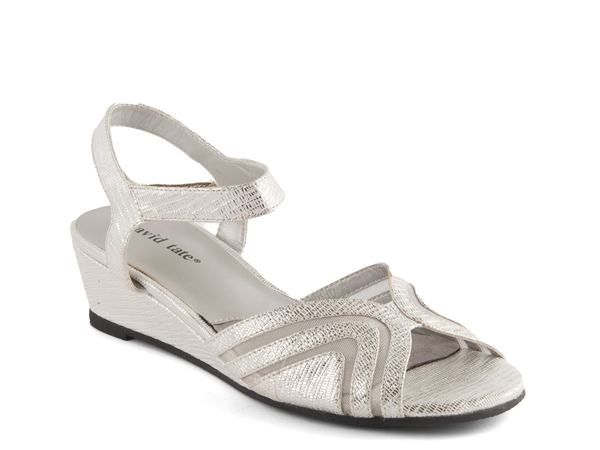 ダイビッドテイト レディース シューズ サンダル David Tate Abano Wedge Sandal Silver Snake Print シルバー