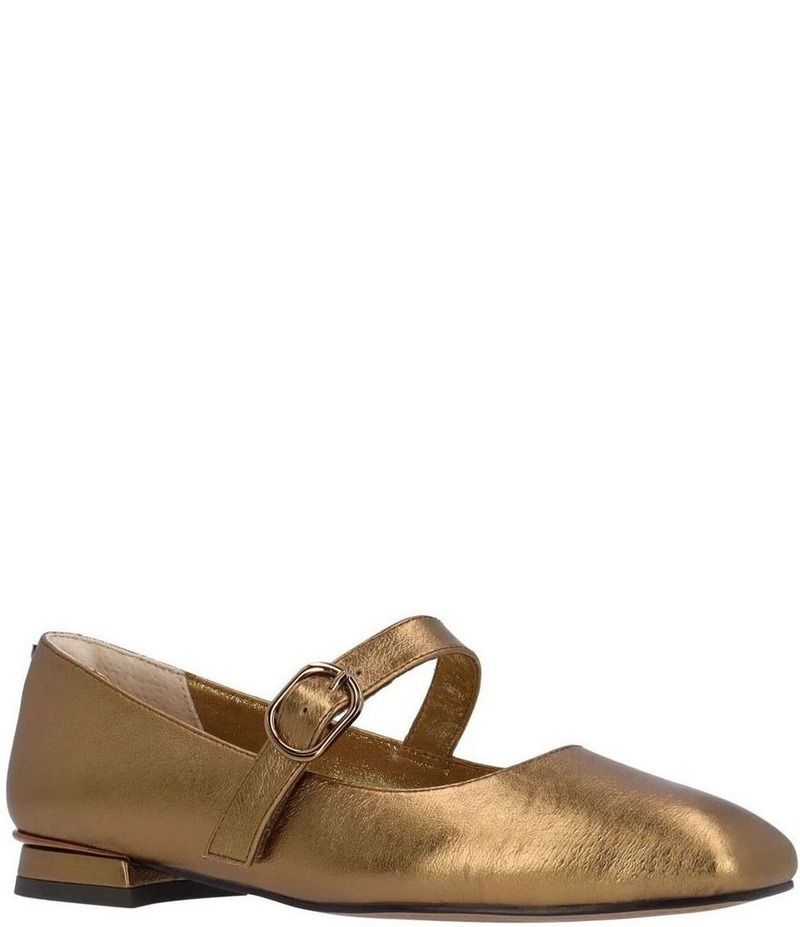 ジェイレニー レディース シューズ パンプス トール レザー J Renee Faron Metallic Leather Mary Jane Flats Bronze メタリック
