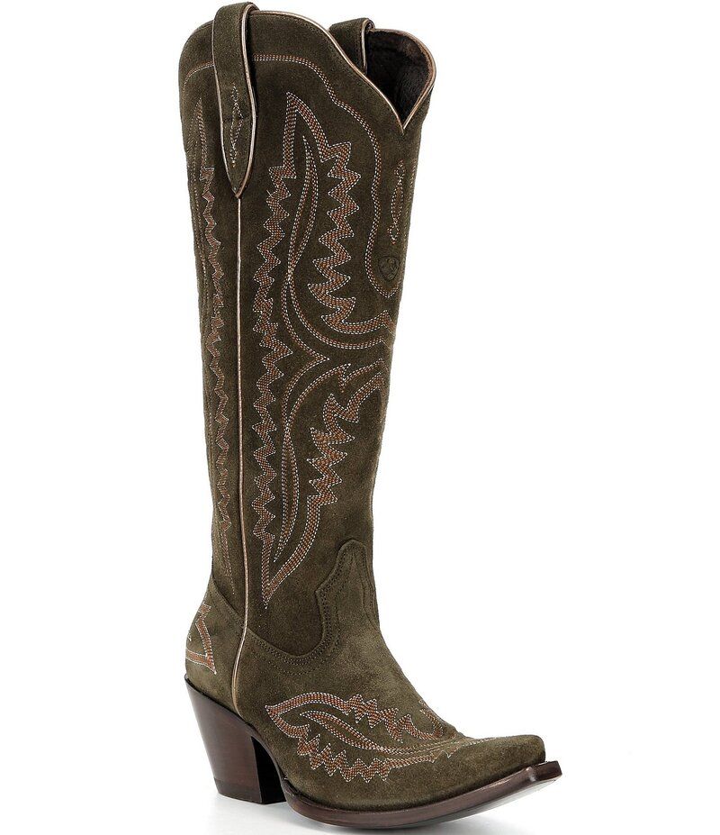 アリアト レディース シューズ ブーツ・レインブーツ トール スエード ブーツ Ariat Womens Casanova Tall Suede Western Boots Soft Olive オリ