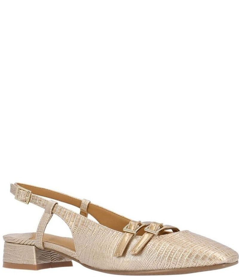 ジェイレニー レディース シューズ ヒール J Renee Jovana Lizard Embossed Double Buckle Mary Jane Slingback Pumps Pearl パ
