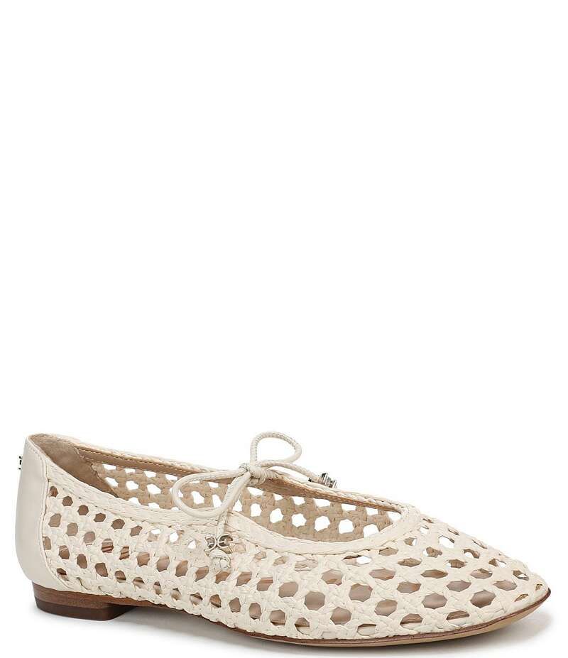 サムエデルマン レディース シューズ パンプス Sam Edelman Marcie Woven Raffia Bow Ballet Flats Modern Ivory アイボリー
