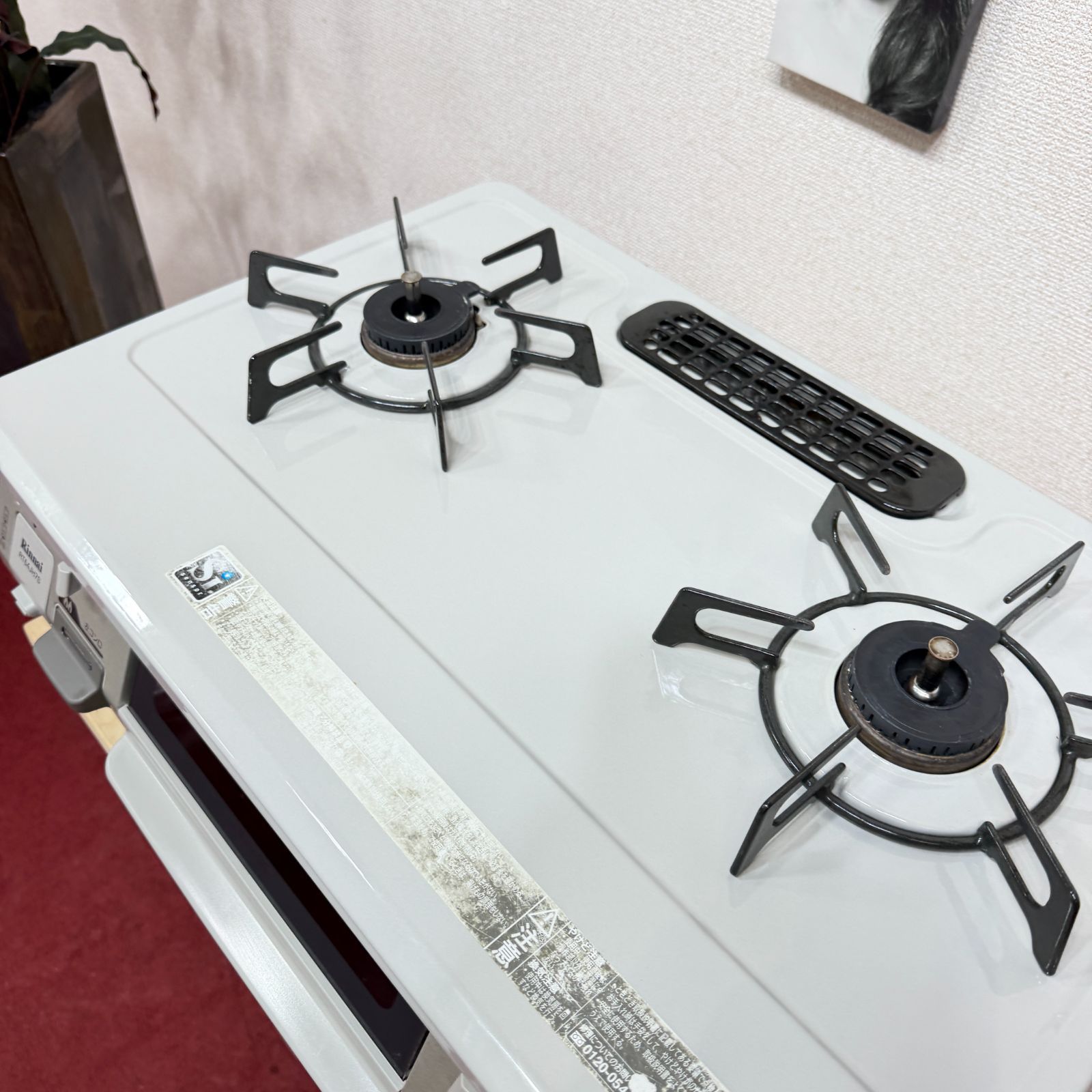 全国送料無料 超美品リンナイ2口ガスコンロ 2017年製 LPガス用 洗浄/除