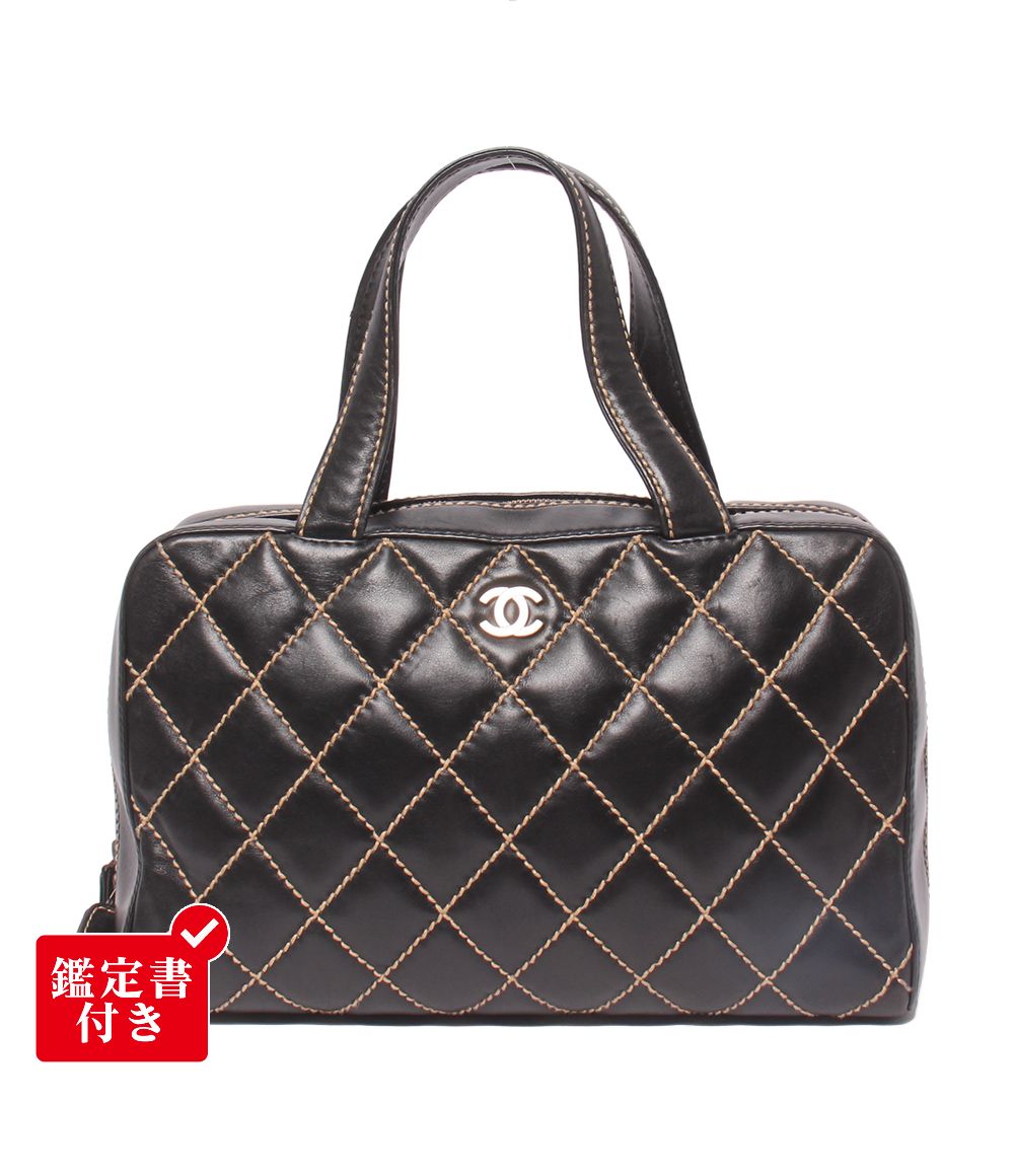 訳あり シャネル ハンドバッグ ゴールド金具 6番台 ワイルドステッチ レディース CHANEL