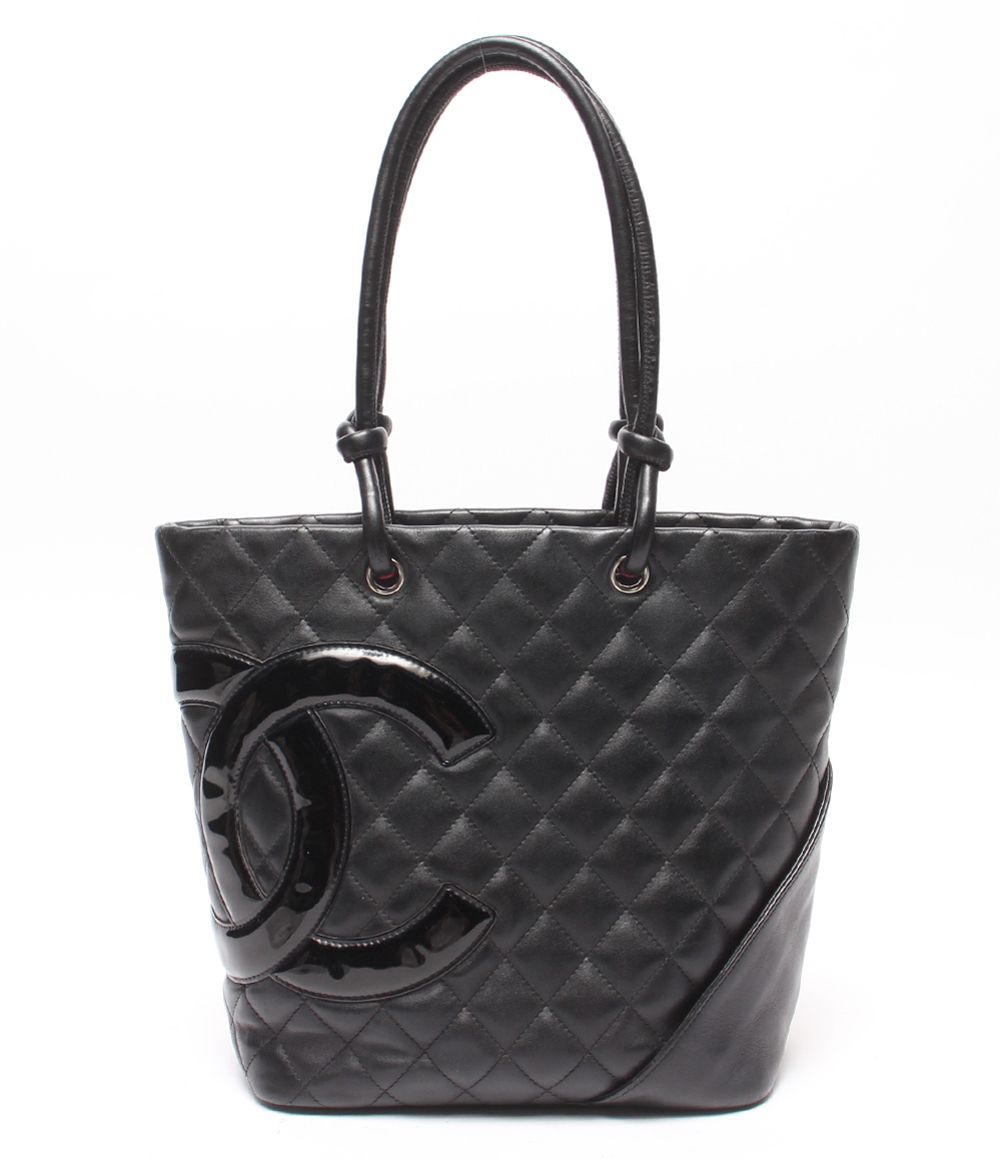 シャネル トートバッグ シルバー金具 カンボンライン ラムスキン 10番台 レディース CHANEL
