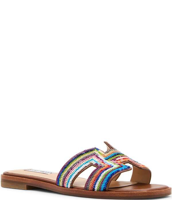 スティーブ マデン レディース シューズ パンプス サンダル スパンコール Steve Madden Hadyn Sequin Embellished Flat Slide Sandals Multi