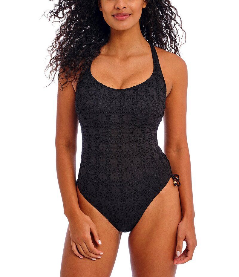 フレイヤ レディース トップス ワンピース Freya Nomad Nights Crochet Scoop Neck High Leg Underwire Extended Bra Size One