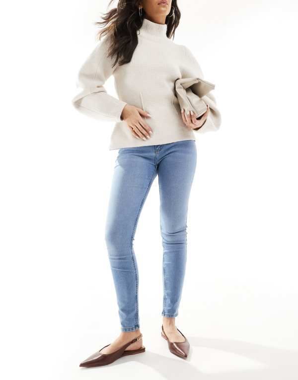 ジェイディーワイ レディース ボトムス デニムパンツ ハイウエスト ジーンズ JDY high waist skinny jeans in mid MID BLUE ブルー