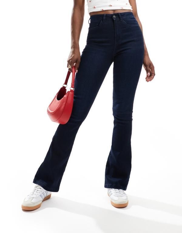 ノイジーメイ レディース ボトムス デニムパンツ ハイウエスト ジーンズ Noisy May Sallie high waist flare jeans in dark blue wash Dark
