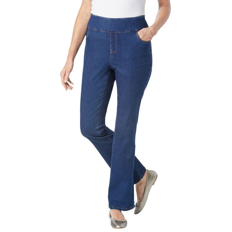 ウーマン ウィズイン レディース ボトムス デニムパンツ ブーツカット プラスサイズ トール ブーツ ジーンズ Woman Within Plusize Tall PullOn Bootcut Gap