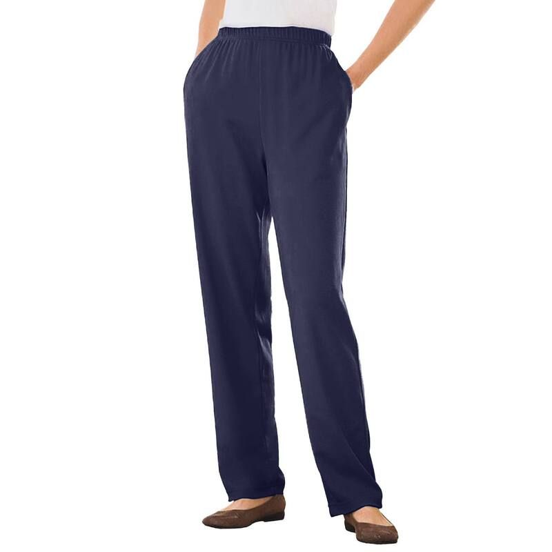 ウーマン ウィズイン レディース ボトムス カジュアルパンツ プラスサイズ ニット Woman Within Plusize 7Day Knit StraightLeg PullOn Pants Na