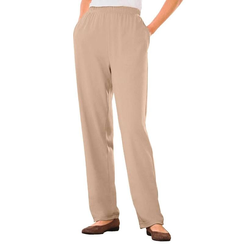 ウーマン ウィズイン レディース ボトムス カジュアルパンツ プラスサイズ ニット Woman Within Plusize 7Day Knit StraightLeg PullOn Pants Ne