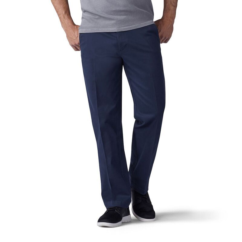 リー メンズ ボトムス カジュアルパンツ Mens Leextreme Motion Straight Fit Flat Front Pants Navy ネイビー