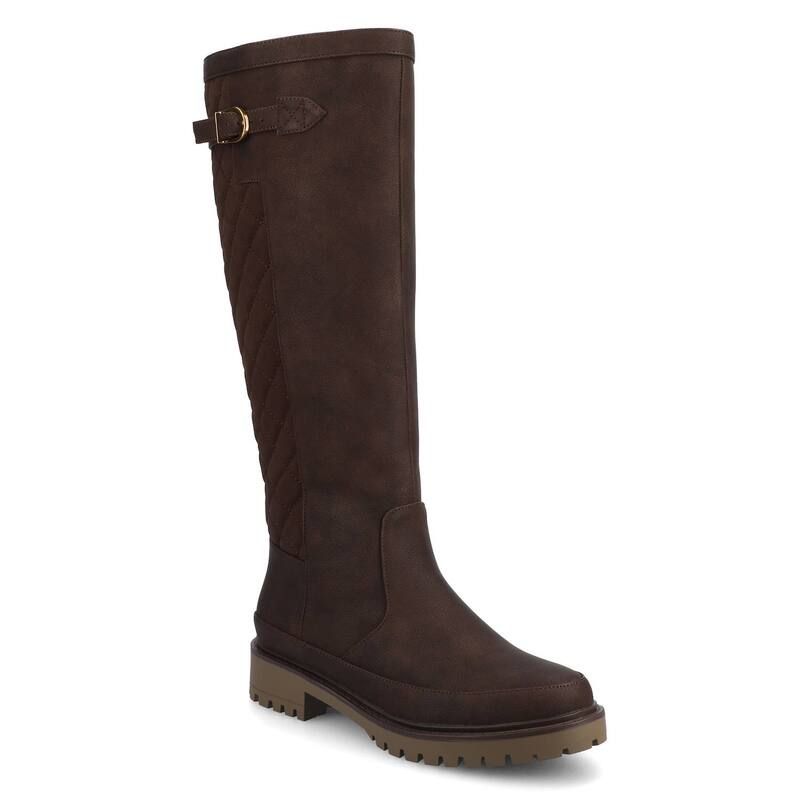 ジャーニー レディース シューズ ブーツ・レインブーツ キルティング Journee Zemmie Womens Quilted Round Toe KneeHigh Boots In Regular