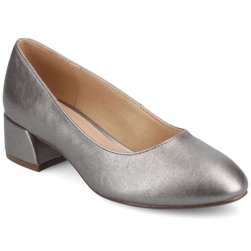 ジャーニー レディース シューズ パンプス ヒール Journee Medium and Wide Width Saarii WomenslipOn Block Heel Pumps Pewter ピ