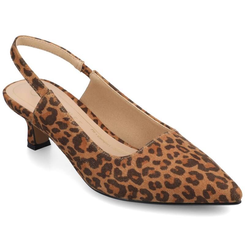 ジャーニー レディース シューズ パンプス ヒール Journee Paulina Womenslingback Heels Leopard Camel キャメル