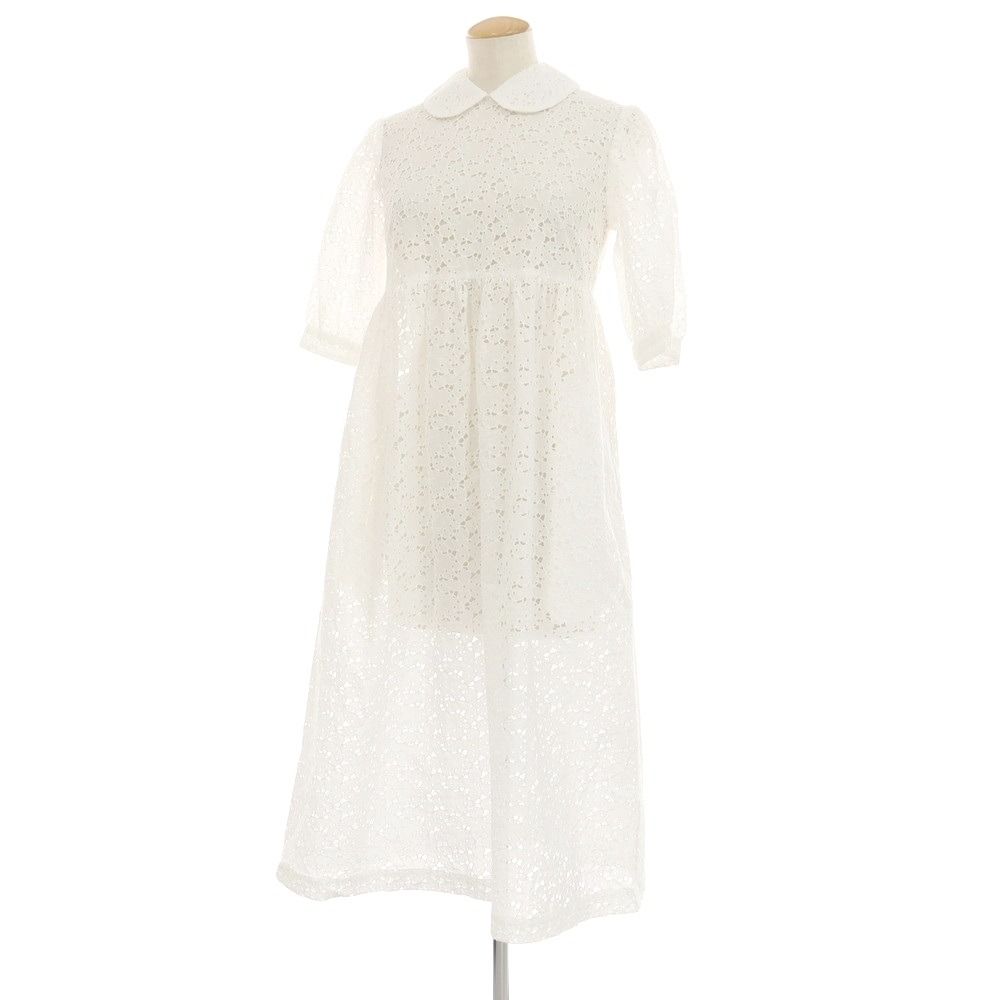 【中古】コムデギャルソン ガール COMME des GARCONS GIRL 2023年春夏 コットン 半袖 パフスリーブ ワンピース ホワイト【サイズS】【レディース】