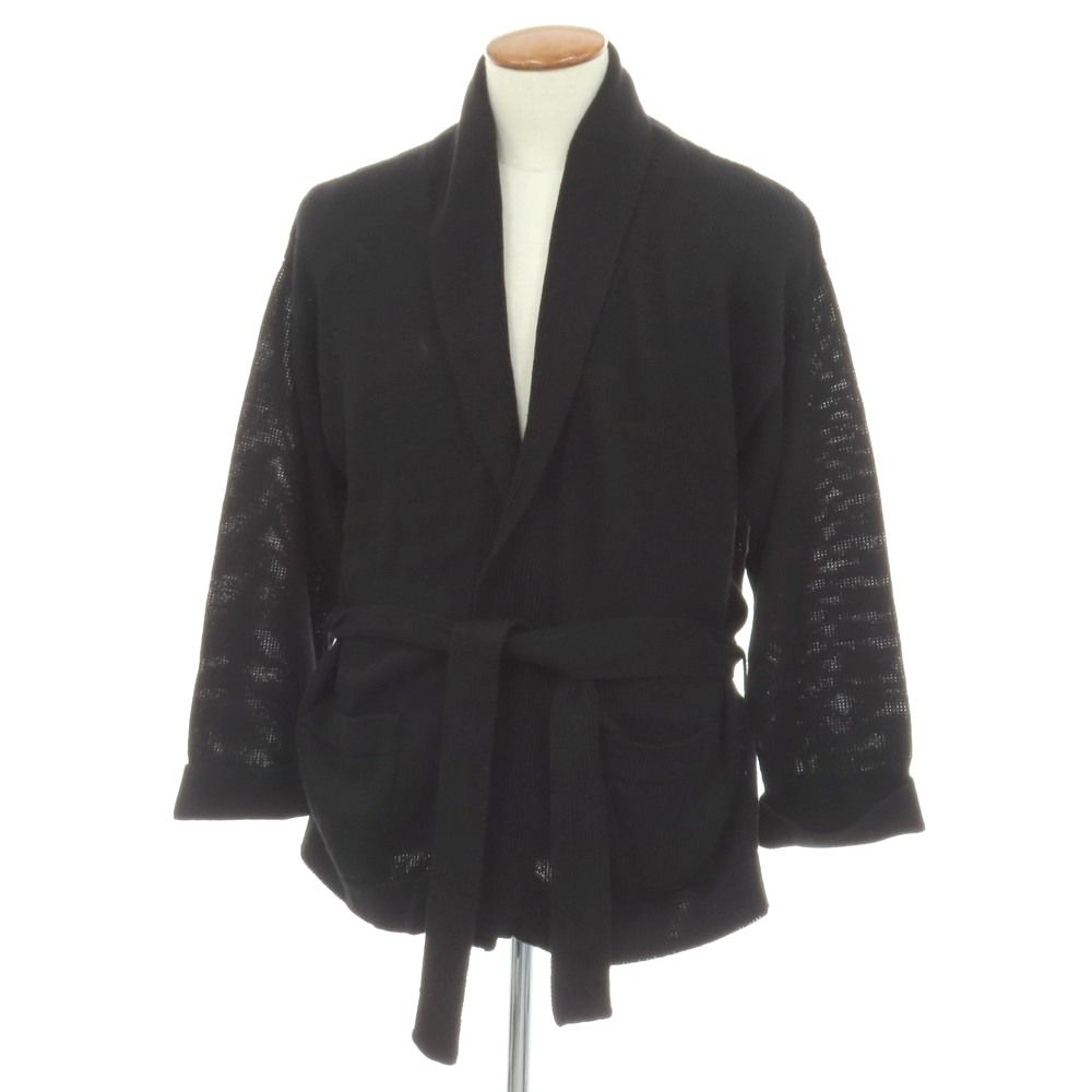 【新品】セッテフィーリ カシミア Settefili Cashmere リネンコットン ニット ショールカラー ガウンカーディガン ブラック【サイズ48/S】【メンズ】 26,813円