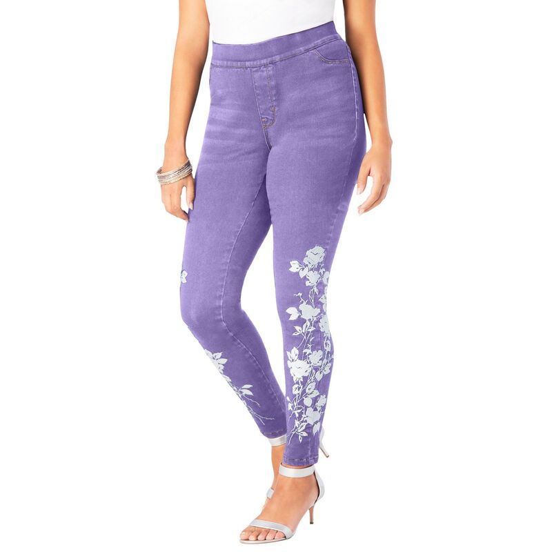 ロアマンズ レディース ボトムス カジュアルパンツ プラスサイズ Roamans Womens Plusize 360 Stretch Jegging Vintage Lavender ラベンダー