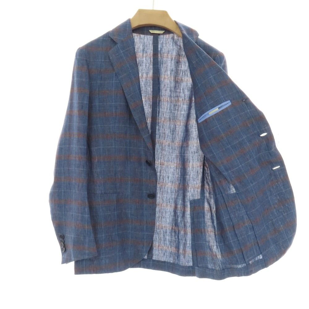 中古】デペトリロ DE PETRILLO リネン チェック 3B テーラード